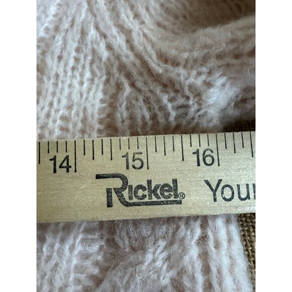 Anthropologie HWR mohair wool cardigan shawl blush lined fuzzy sz s - Picture 9 of 16